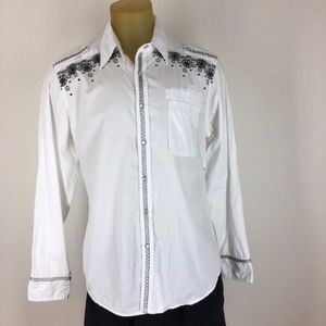 Smash Buckle Men’s Western Rodeo Shirt White